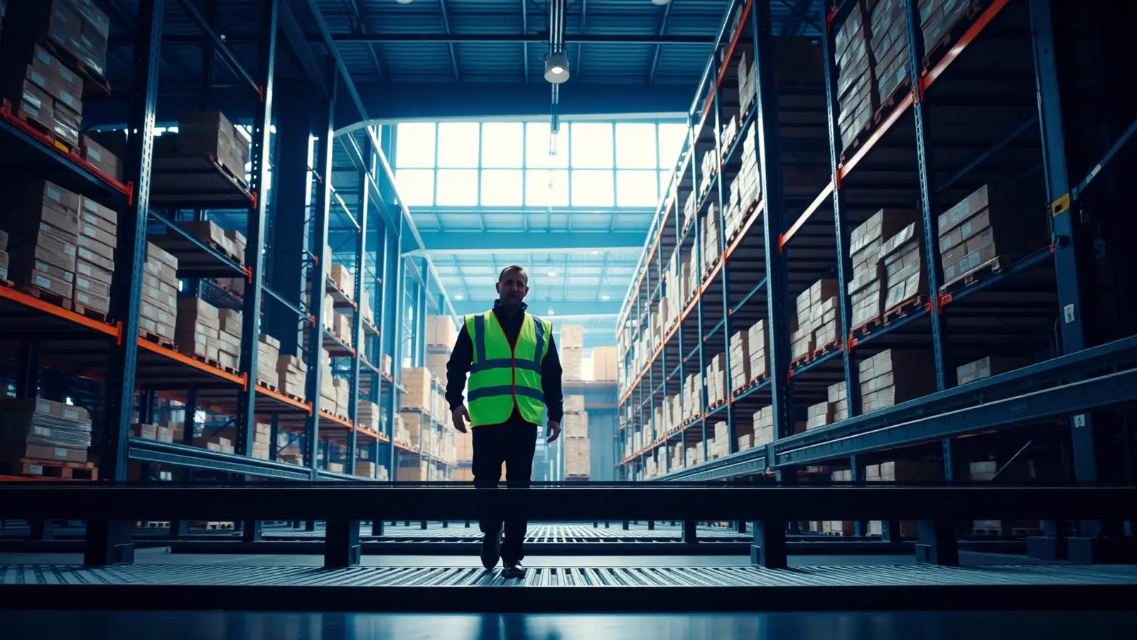 Entrepôt logistique en activité, illustration de la performance supply chain accompagnée par Orya